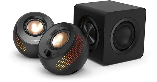 Creative Pebble X Plus 2.1 USB-C Computer Speakers with Subwoofer and Customizable RGB Lighting