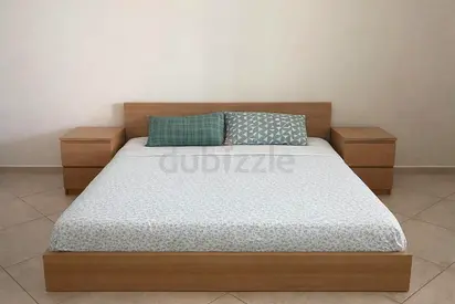 Bed Frame + 2 Side Tables – Modern Wood Set