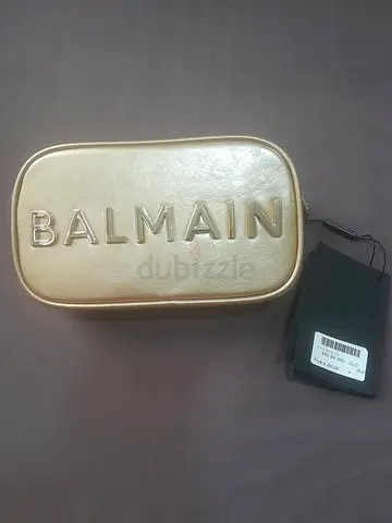Balmain gold zip pouch/wallet