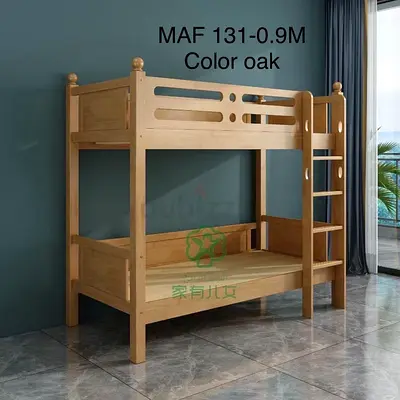 Childrens Wooden Bunk Bed -131-0.9M, Oak