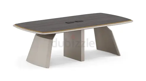 Modern wood-top conference/dining table —