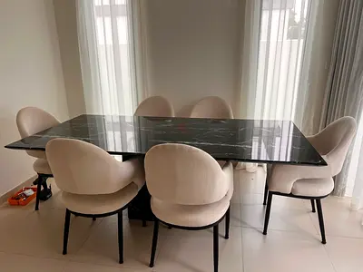 Top high quality Marble dining table with chairs
