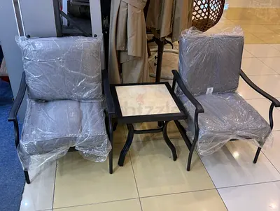 Outdoor Seating Set with Side Table