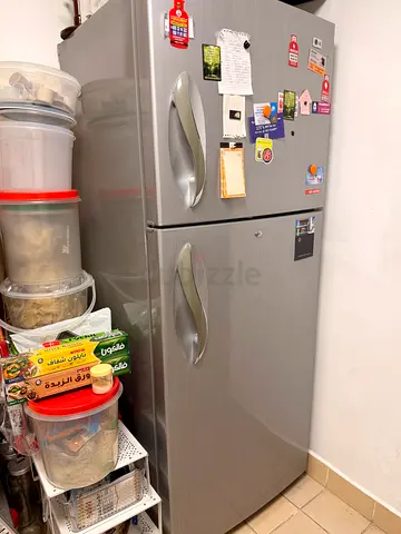 LG Silver double-door refrigerator (used) - working condition