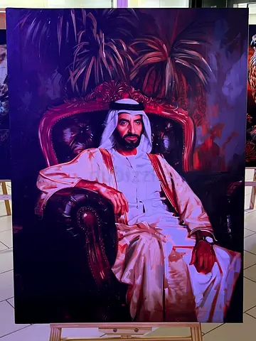 Majestic Portrait of  Sheikh Zayed 70x100 high quality print on Canva