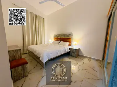 Furnished one-bedroom apartment for rent in Al Rashidiya 3, Ajman. Prime location. Utilities included.