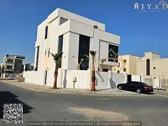 For sale: Luxury villa in Al Zahia Ajman, corner on 2 streets, 3 floors, 7 bedrooms, elevator, centr