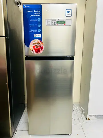 Midea Inverter Quattro 2-Door Refrigerator (Top Freezer) - Stainless Steel