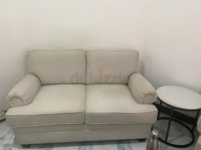 Light beige (3+2+1) armchair/sofa set bought for 4800. Only one year and three months old.