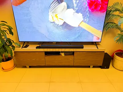 Brown Wooden TV Stand / Entertainment Unit, Excellent, Lightly Used