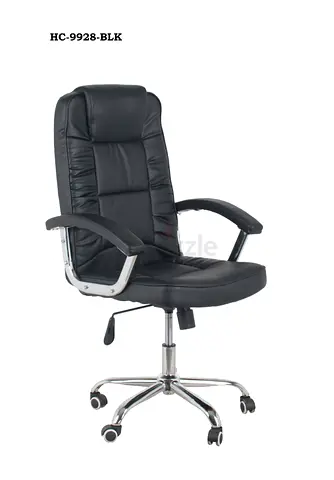 Black High-Back Executive Office Chair — Adjustable, Leatherette