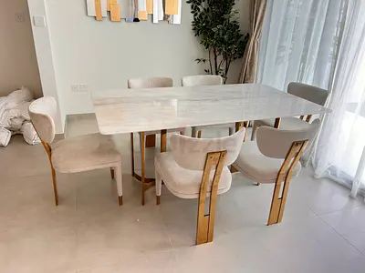 Top high quality Marble dining table with chairs