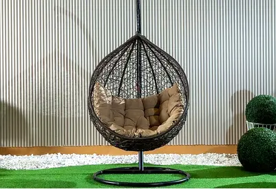 My rattan egg hanging chair with stand and cushion
