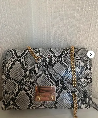 Small snake-print chain shoulder bag — good condition