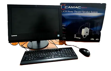 AIO Lenovo 19.5” Computer Intel i3, 7th Gen with Home Theater Speaker system 5.1 CH.