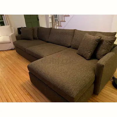 Four seater crate and barrel Lounge Deep Lshape sofa