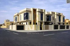 Villa in Al Rawda 1 area, corner plot on two streets, central air conditioning, 5 master bedrooms, f