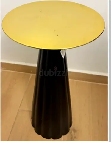 Metallic round side table