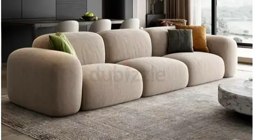 Brand new beige Curved Modular Sofa — 3-Seater