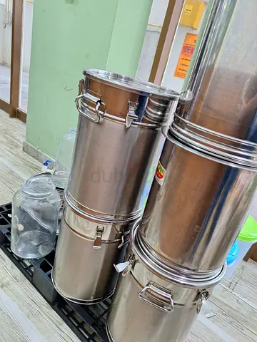 SS drums with clip on lid
