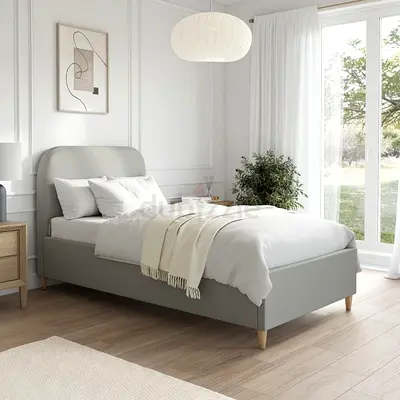 Thick padded light Gray single bed
