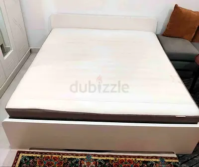 Ikea Askovol king size bed frame with Ikea mattress 180×200cm