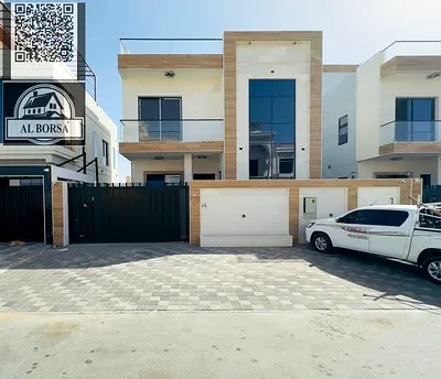 For rent in Al Yasmin area, Ajman: two floors and a rooftop, first occupancy. 6 master bedrooms, priced at 125,000 AED.