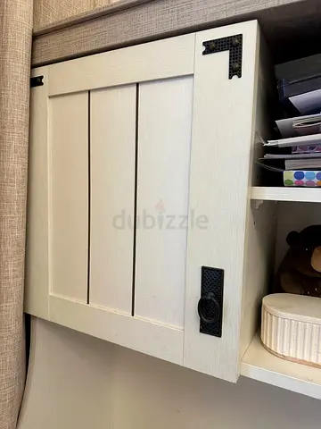 White wooden wall desk cabinet