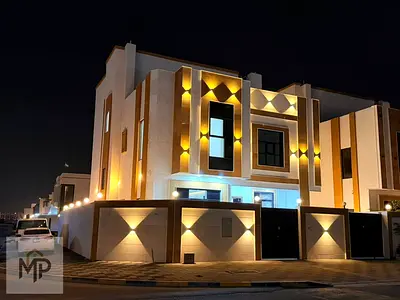 Corner villa for sale in Ajman | Al Zahiyah area | 7 bedrooms, majlis, 3 living rooms, maid's room, and roof terrace | Freehold for all nationalities