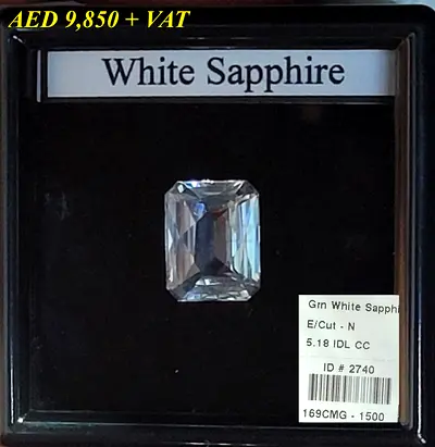 Whit Sapphire 5.18 CT for sale in Dubai