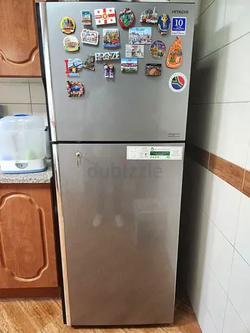 My Hitachi stainless-steel double-door refrigerator - good working condition
