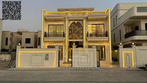 A villa with all AC installation fees included, on the main street, ready to move in, in the most prestigious area of ​​Ajman. Freehold ownership for
