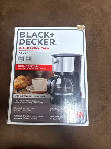 Black+Decker 10-Cup Coffee Maker (750W) — Used, Working