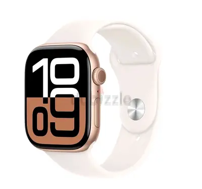 Apple Watch (gold aluminum) with white sport band — 46mm storage 64Gb Battery health 100%