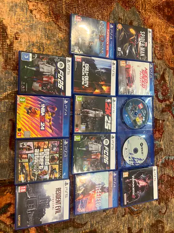 PS4  PS5 Games Bundle — Mixed Titles including Spider-Man, GTA V, NBA 2K24, Resident Evil