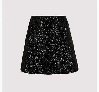 Elegant Black Sequined Skirt