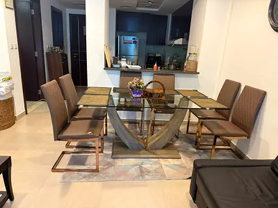 Elegant Home Center Dining Table Set with Glass Top