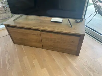 Wooden TV Cabinet / Entertainment Unit — with 2-Drawer  hanging shelf, Brand JVSK Vedde Wild Oak