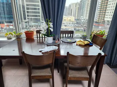 Solid Wood 6-Seater Dining Table Set – Excellent Condition