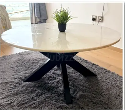 Home Box Round marble-top coffee table