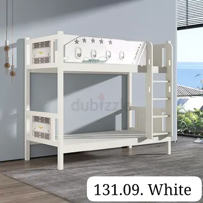 Stylish Bunk Bed for Kids in White-Heavy Duty-Without Mattress