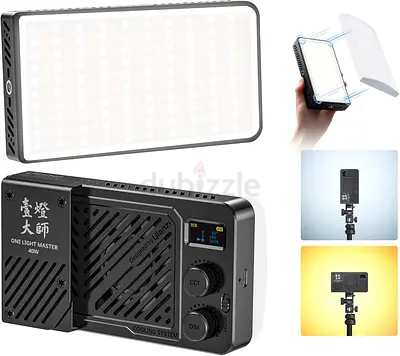 ULANZI 40W Bi-Color Portable Video Light, 5000mAh Rechargeable LED Camera Light, Battery