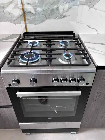 Beko 60x60cm Gas Cooker, Full Safety,4 High Efficiency Gas Burner(1 Wok),Cast Iron Pan FREE DELEVERY