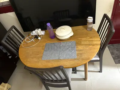 Wooden Table and IKEA Chair Set