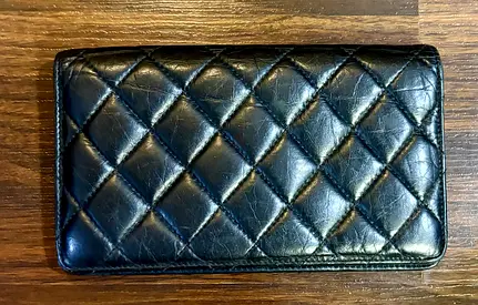Preloved Chanel 2.55 black long wallet