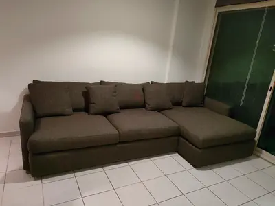 Top Quality crate and barrel brown Deep Lshape sofa