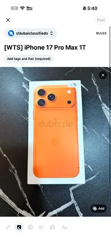 iPhone 17 Pro Max 1TB — Boxed (Orange)