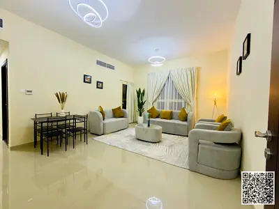 ✨ شقة اول ساكن غرفتين وصالة مفروشة بالكامل للإيجار الشهري في النعيمية 1  موقع مميز مقابل فندق العين بالاس مقابل أسواق العين وسهل المخرج إلى دبي والشار