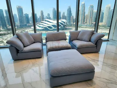 Marina home feather 🪶 filled modular sofa with footstool