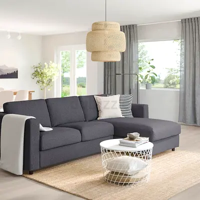 Ikea vimle gray color lshape sofabed with storage space